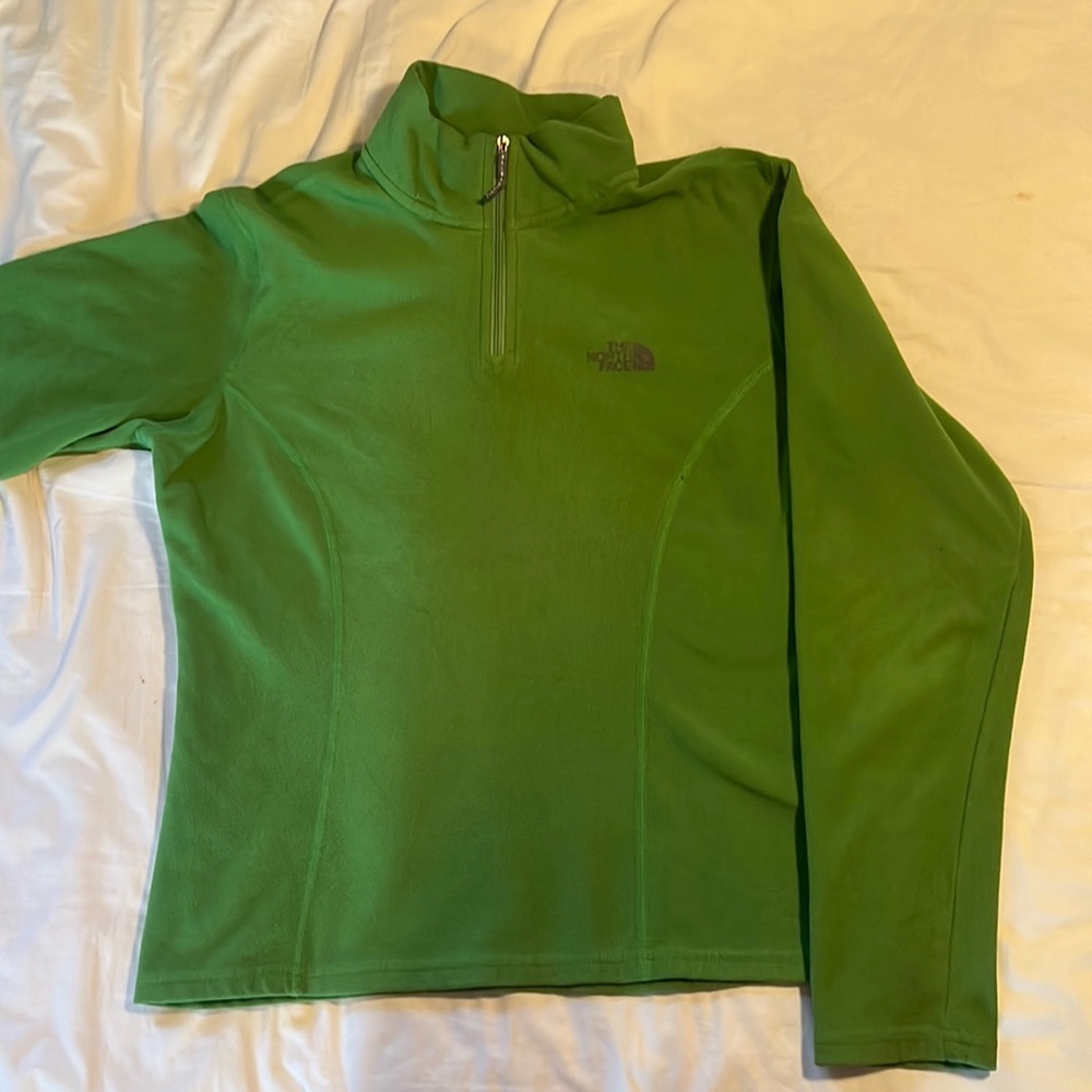 Green The North Face quarter zip fleece